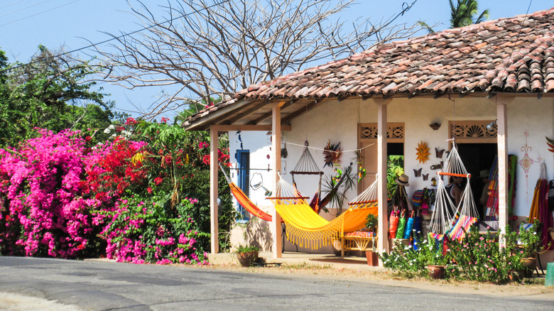 colorful wares outside a Pedasi, Panama home