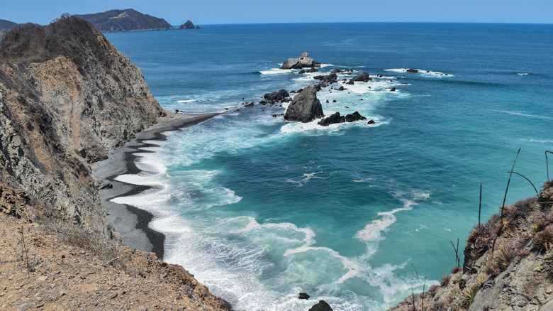 Hidden bay viewed from the cliffs