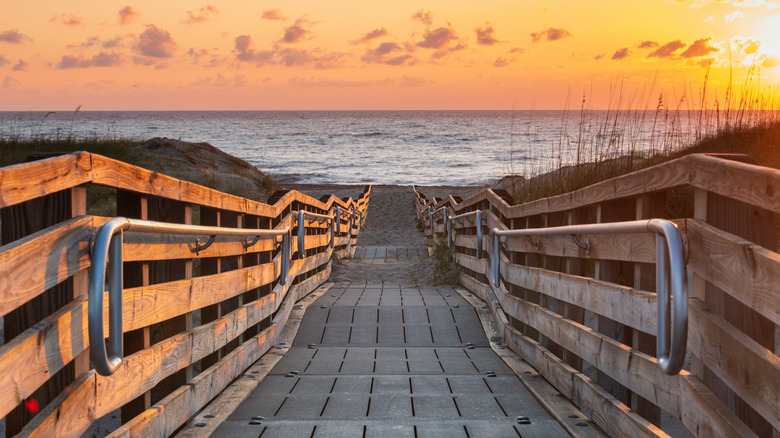 A ramp provides beach access in Salvo, North Carolina