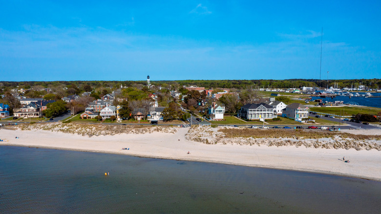 houses along the beach on the Chesapeake Bay in Cape Charles, Virginia