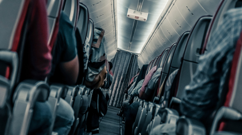 airplane cabin during turbulence