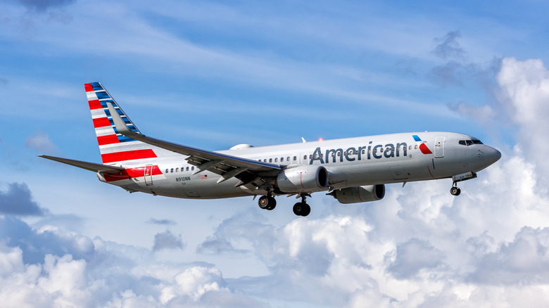 American Airlines plane in flight
