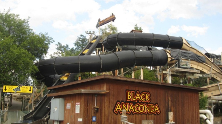 Black Anaconda waterslide at Noah's Ark Waterpark, Wisconsin Dells.
