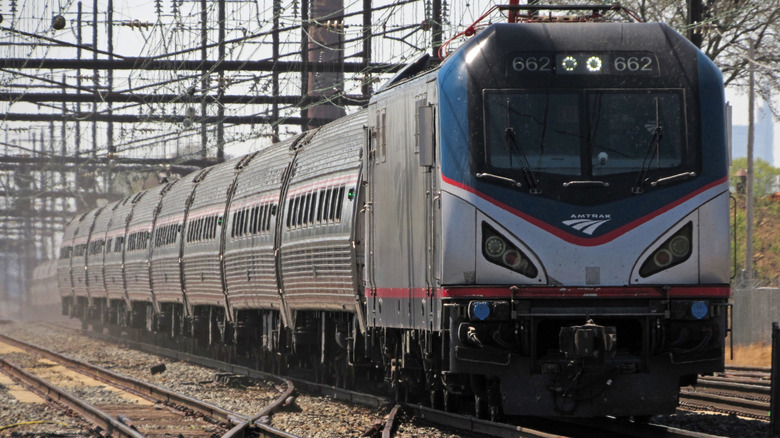 Amtrak Northeast Regional train Philadelphia tracks