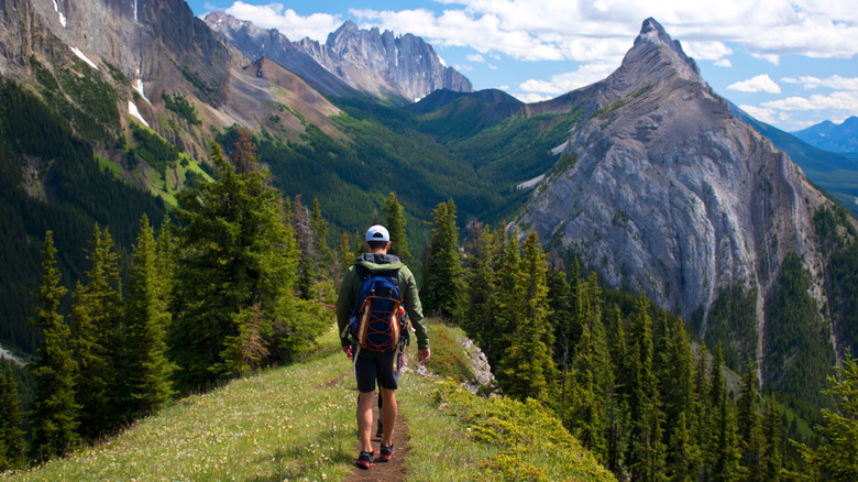 guy on mountain hiking trail