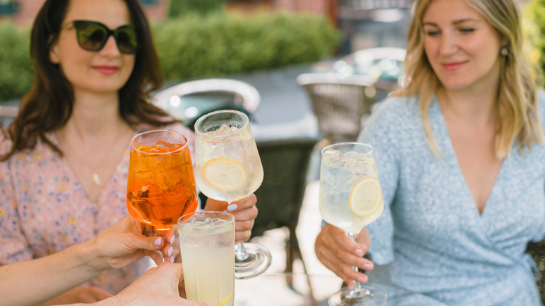 Women drinking limoncello