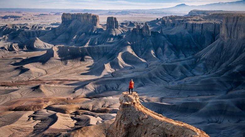 Person standing at Moonscape Overlook