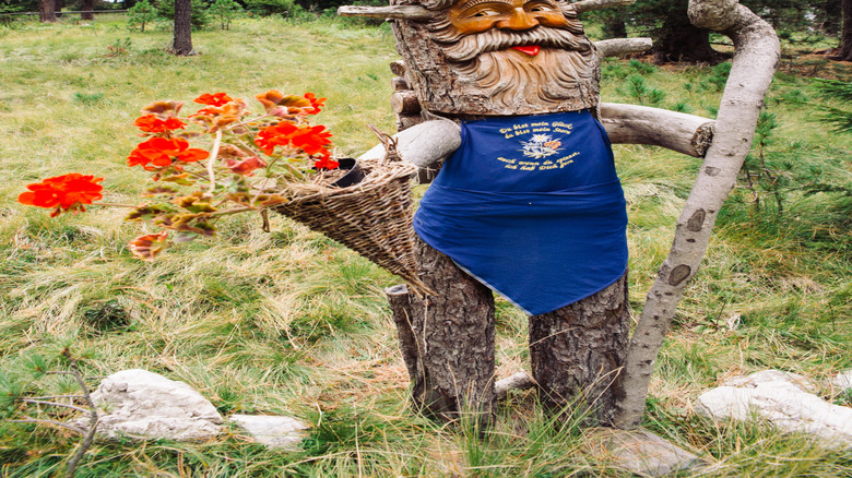 A woodcarved figure in the Dolomites