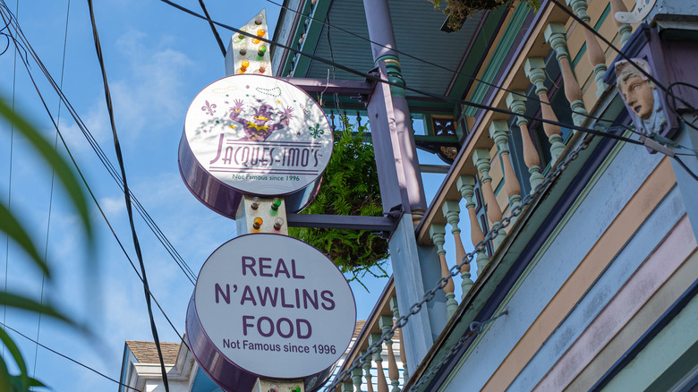 The sign for Jacques-Imo's restaurant in New Orleans