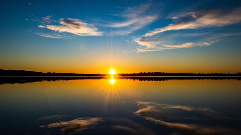 Sun reflection on lake