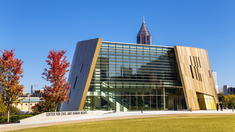The glass front of the Center for Civil and Human Rights