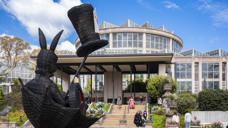 Whimsical sculpture outside the Botanical Garden building