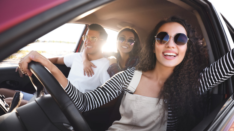 friends enjoying a road trip