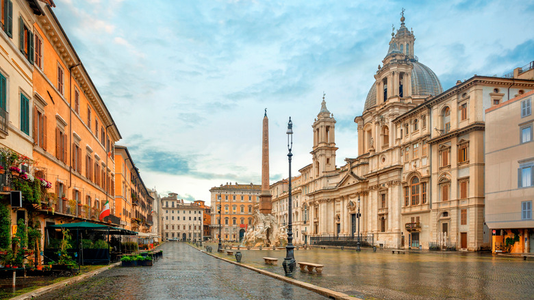 A clean street in Rome, Italy