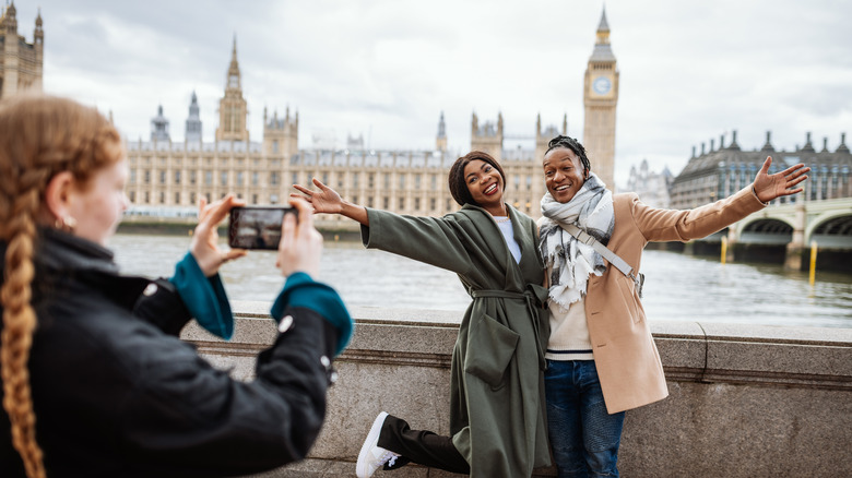 Tourists and Houses of Parliament