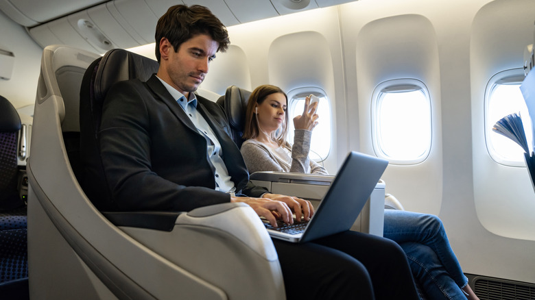 Two passengers in business class