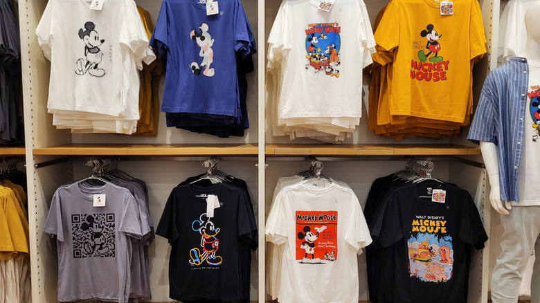 Mickey shirts in a gift shop