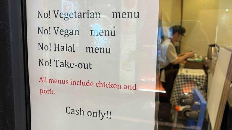 Sign posted on Japanese restaurant