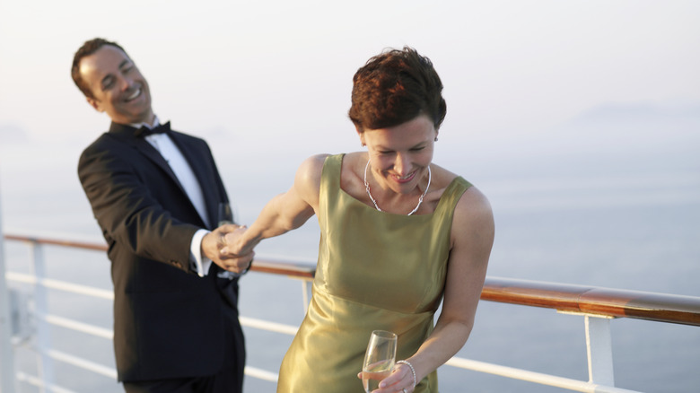 Well-Dressed couple on cruise
