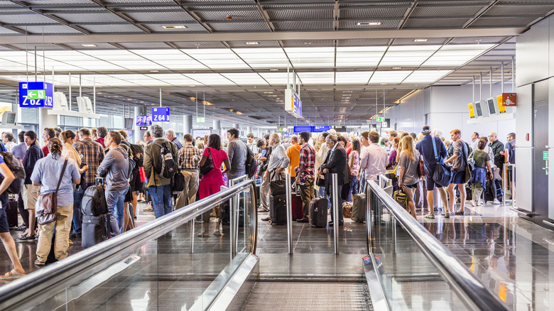 Passengers at Frankfurt Airport 