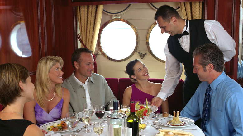 Group eating on cruise