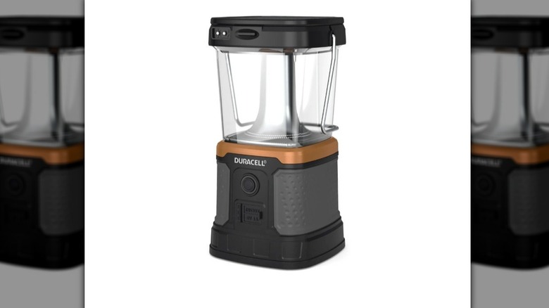 Duracell lantern on plain background