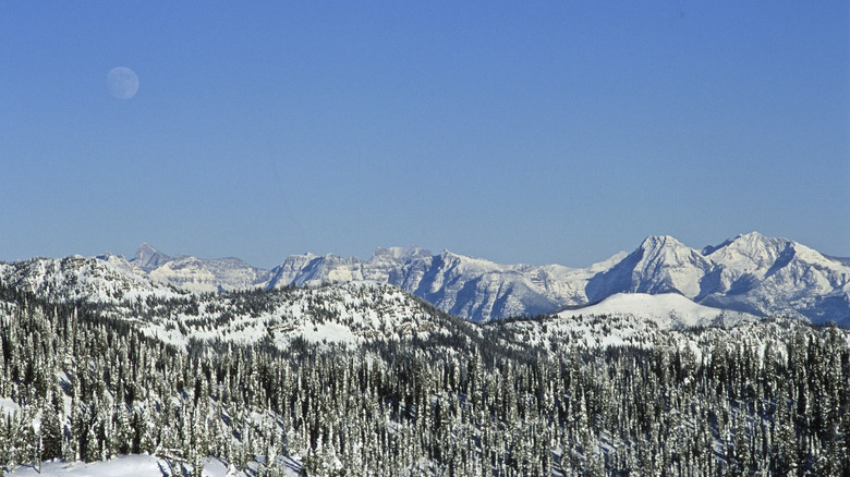Montana mountains in snow