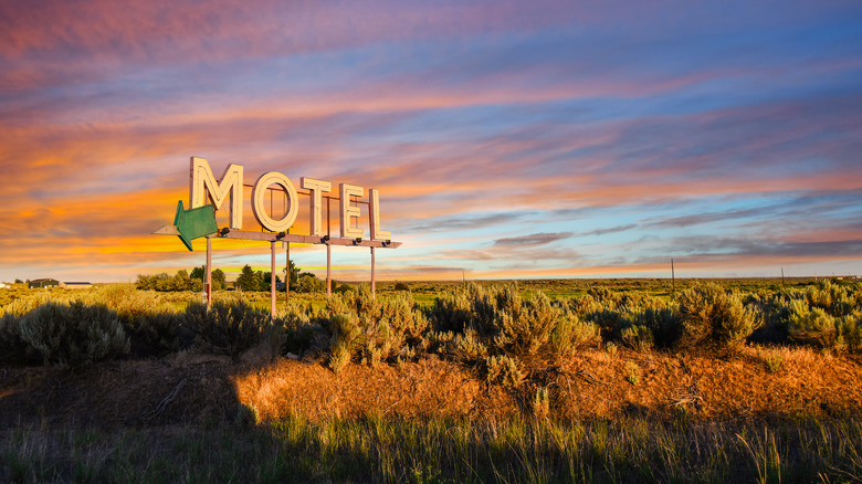 motel sign and landscape