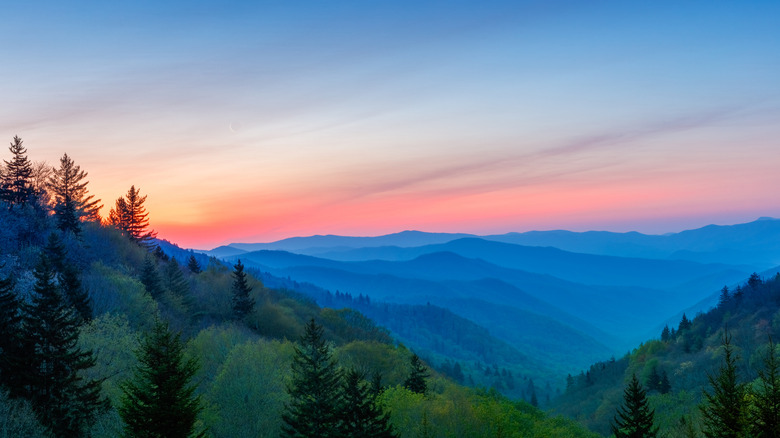 Sunset over mountains