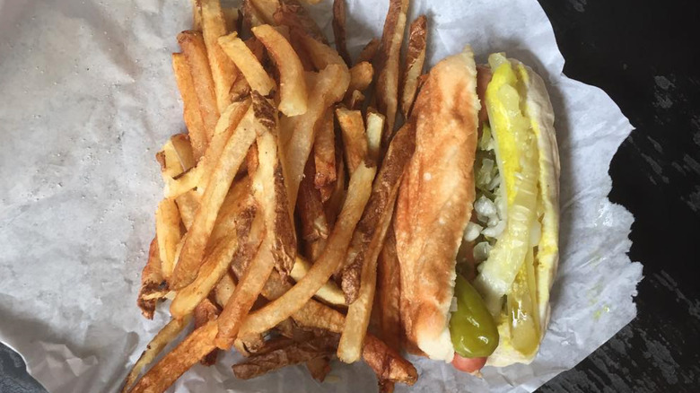Dave's Red Hots hot dog