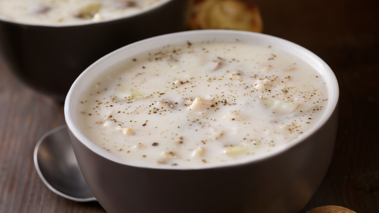 New England clam chowder bowl