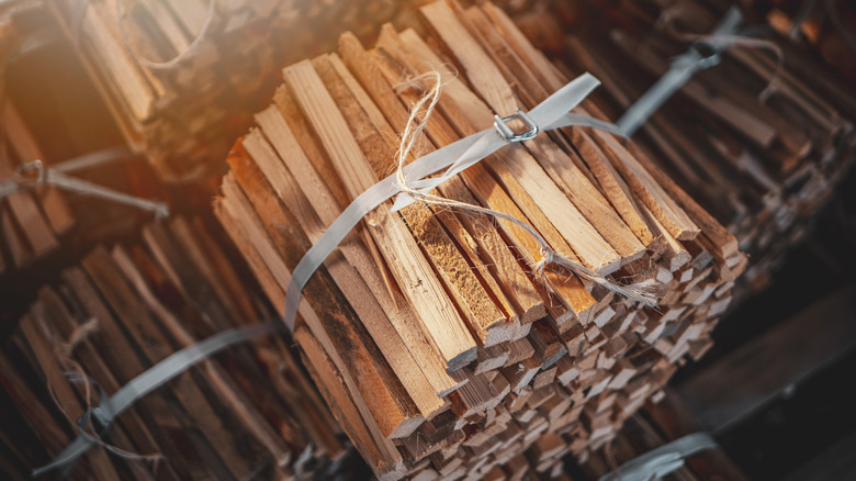 a package of commercial kindling material