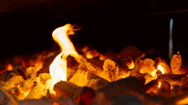 embers in a fire
