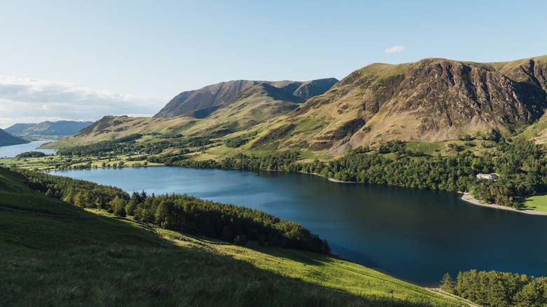 View of Buttermere Lake with mountains in background