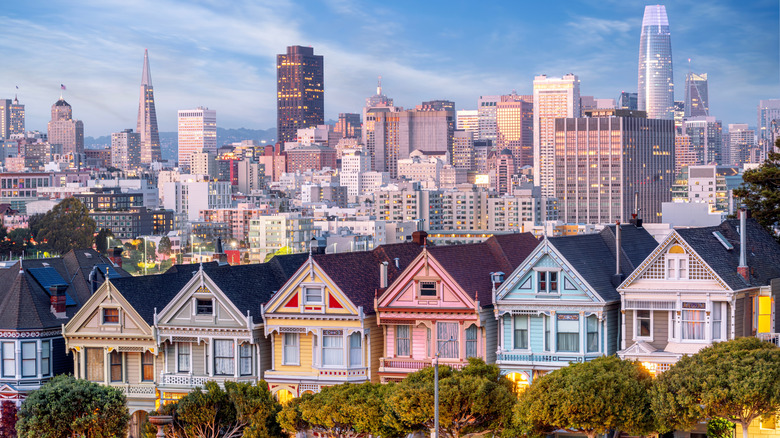 Painted Ladies townhouses San Francisco cityscape