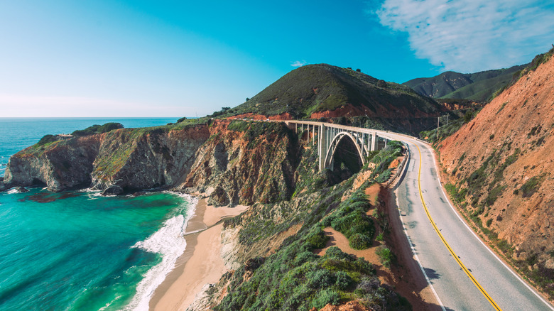 Highway One running along the California coast