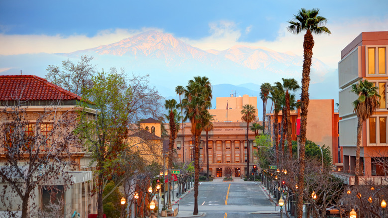 San Bernardino skyline with mountains
