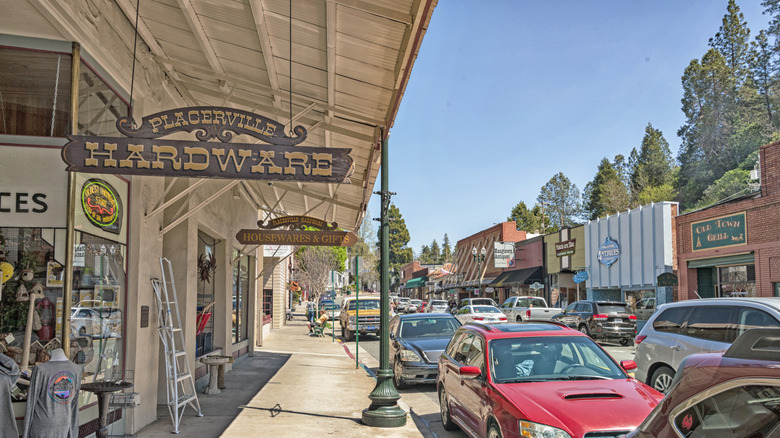 Old school shops line Main Street