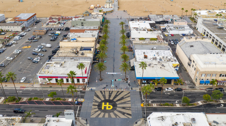 A view of Hermosa Beach's main street in California