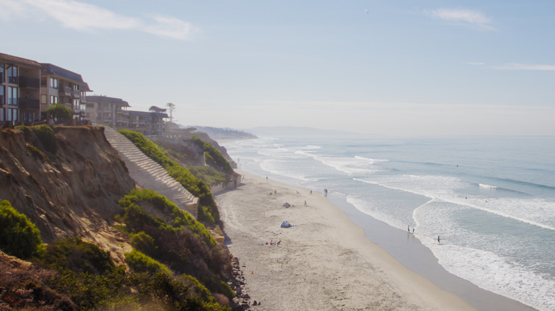 Viiew of the sand at Solana Beach