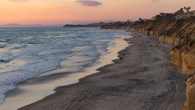 Beautiful sunset view at Solana Beach, San Diego, California