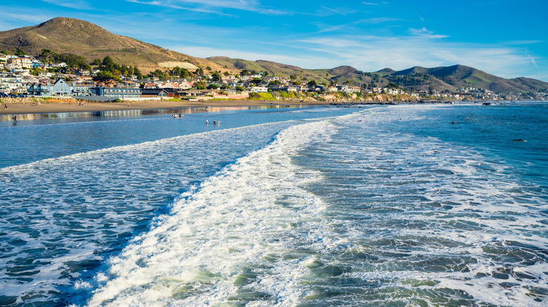 Waves at Cayucos State Beach in Cayucos, San Luis Obispo County, California