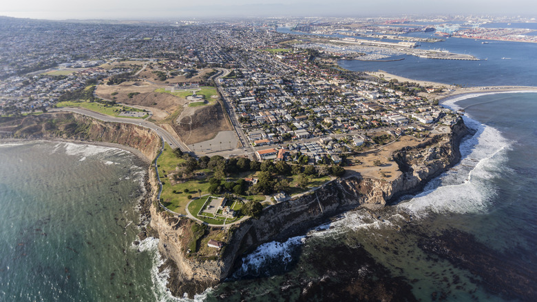 An aerial shot of the San Pedro coastline.