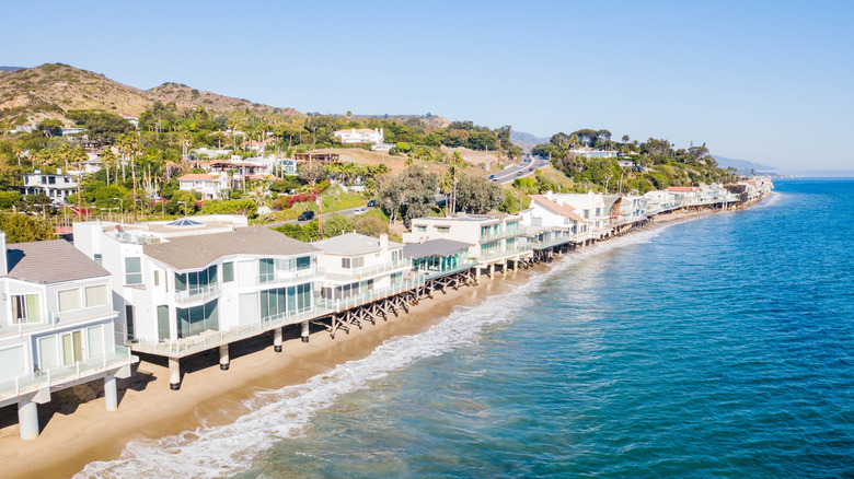 Beachfront homes at Escondido Beach Malibu California