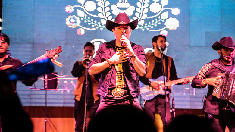 Country band playing in a music concert