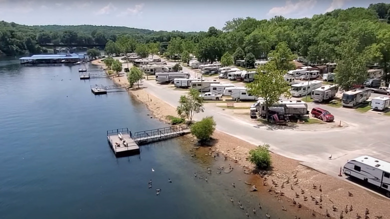 Aerial view of Branson Lakeside RV Park