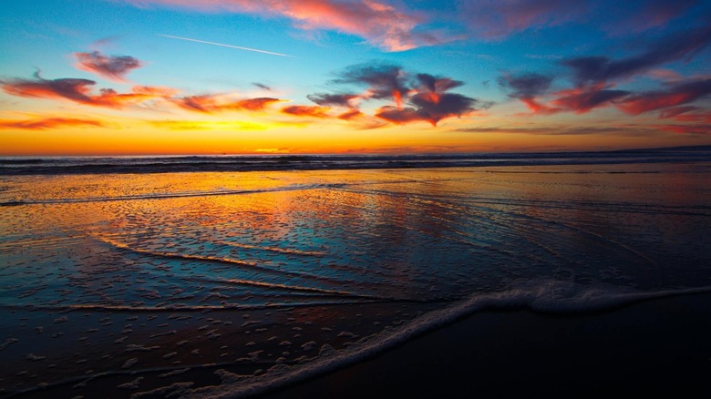 Colorful sunset over the beach