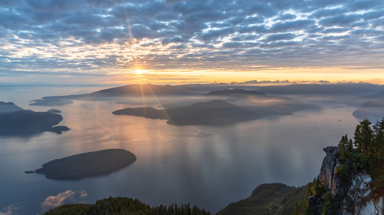 Lookout over Howe Sound at sunset