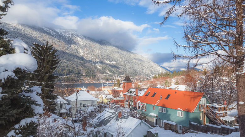 Nelson B.C. blanketed in snow during winter