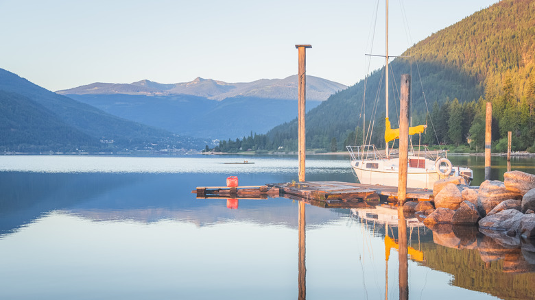 calm summer day at Kootenay Lake in Nelson B.C.